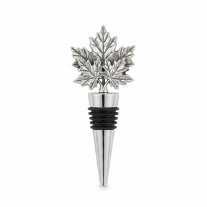 Tapón de Botella de Vino Personalizado de Hoja de Arce Plateada, de Lujo, de Aleación de Zinc Reutilizable, para Bebidas, para el Hogar, Bar, Hotel, Fiestas - Product Image 1
