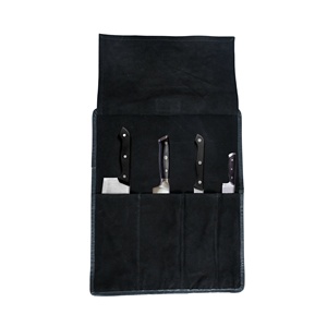 Étui à couteaux de cuisine 100 % cuir suédé véritable, facile à transporter, housse pour couteau de chef, étui à couverts et organiseur de transport - Product Image 5