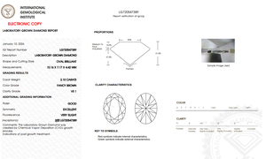 Diamant ovale de 2,10 carats, brun fantaisie, cultivé en laboratoire, VS1 |   Diamant de laboratoire ovale brun champagne |   Diamant non monté pour bague de fiançailles - Product Image 2