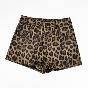 New Products Hot Pattern <b>Leather</b> Short <b>Sexy</b> <b>Leather</b> Sheepskin Printing Shorts for Ladies - Product Image 5