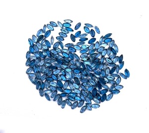 Topacio Azul de Londres Natural, Corte Marquesa, Piedras Sueltas de 3.5mm y 7mm, Topacio Azul Facetado, Venta al Por Mayor para Joyería - Product Image 2