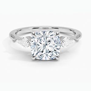 Anillo BOJ 0116 con Corte Cojín, Plata 925, Anillo Solitario de Lujo con Tres Piedras, Diamante de 2ct, Color D, VVS1, Moissanita, Certificado GRA - Product Image 1