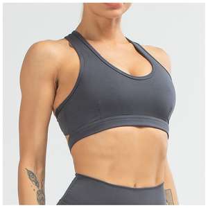 Sujetador deportivo ligero de talla grande para mujer, top corto de gimnasio, ropa de yoga negra, a prueba de golpes, push-up, conjuntos de ropa deportiva transpirable para fitness - Product Image 3