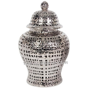 Round Shape Blue & White Enamel Color Aluminum Metal With Lids Decorative Storage Ginger Jar Use Food Fruit At Wholesale Price - Product Image 2