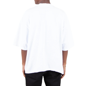 Camiseta Blanca de Manga Corta para Hombre, Talla Grande, 100% Algodón Jersey, Cuello Redondo, Corte Casual, Color Sólido, Diseño Liso - Product Image 3