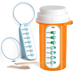 Confezione da 2: Cordini Porta Pillole Riutilizzabili per la Gestione dei Farmaci, Compatibili con la Maggior Parte delle Bottiglie e con Contenitori per Vitamine - Product Image 1