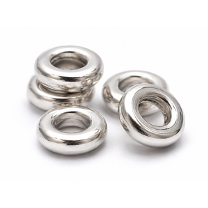 Perles entretoises en forme de donut, couleur argent, métal blanc, diamètre extérieur 5 mm, pour la fabrication de bijoux, colliers, bracelets, artisanat DIY, Shree Ambikanath - Product Image 2