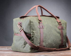 Bolsa de Viaje de Lona y Cuero Vintage, Resistente al Agua, Bolsa de Mano para Fin de Semana, LCTB-0013 - Product Image 2