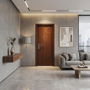 Porte en bois massif MDF durable, anti-affaissement, à ouverture latérale, anti-fissuration, anti-termites, résistante à l'humidité pour hôtels, appartements, maisons et bureaux - Product Image 1