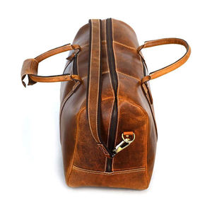 Sac de voyage en cuir véritable 100% de qualité supérieure, imperméable, vintage, taille cabine, fermeture à glissière, logo personnalisé, grande capacité - Product Image 3