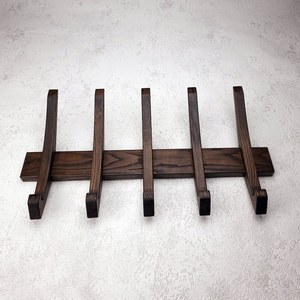 Perchero de pared creativo de madera de acacia negra con gancho para entrada, organizador de puerta, artesanía de Orion Handicraft - Product Image 3
