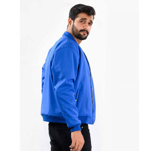 Customized Embroidered Logo Patches Patchwork Design Quilted 100% Wool Thick Windproof Winter Varsity <b>Jacket</b> <b>Men</b> Casual Ribbed - Product Image 3