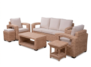 Modern Luxury Outdoor Rattan <b>Sofa</b> Set Handwoven Wicker Garden Furniture Sectional Patio <b>Sofa</b> With <b>Waterproof</b> Cushions For Hotel - Product Image 2