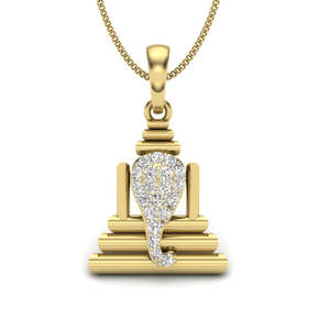 Yellow Gold Diamond <b>Elephant</b> Pendant With Pear Cut Stones Luxury Unisex Jewelry Everyday Wear - Product Image 3