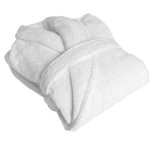 Vente en gros Peignoir en molleton de flanelle moelleux en jacquard gaufré doux et chaud pour hommes avec logo Peignoir de bain en flanelle en peluche unisexe pour hommes - Product Image 1