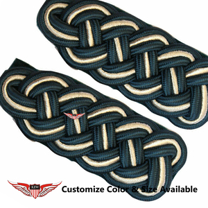 KEW Customize Light Yellow Bullion Wire <b>Braided</b> Epaulettes Shoulder Boards Durable Garment <b>Accessory</b> - Product Image 4