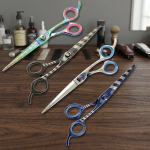 Ciseaux de coiffure professionnels ASAP de 6 pouces, haute qualité, vis réglable, lame en acier pour droitiers, manche long - Product Image 1