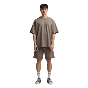 Men Summer Short <b>Set</b> Cotton T Shirt And Shorts Outfit - Product Image 3