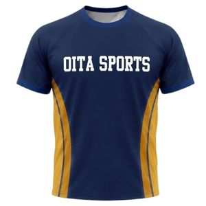 Unisex Navy Blue Gold Sublimation Netball Shirt Polyester Lightweight <b>Athletic</b> Team Sports Wear Training Match Apparel - Product Image 1