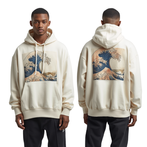 Sweat à capuche surdimensionné pour homme avec imprimé abstrait moderne - Product Image 2