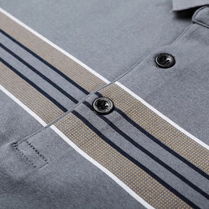 Polo de algodón 100% personalizado de primera calidad, camisa polo informal de manga corta a rayas para hombre, de verano, de corte regular. - Product Image 6