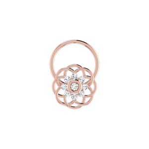 0.05 Carat 14K <b>Gold</b> Round Brilliant Cut <b>Nose</b> Pin-HI Color VS-SI Clarity - Product Image 2