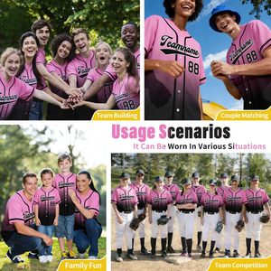 Camiseta de Béisbol Personalizada al por Mayor de Alta Calidad y Bajo Precio, Cosida para Equipos, Impresa con el Nombre de Todos los Jugadores, 100% Poliéster Antibacteriano - Product Image 2