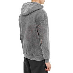 Sweat-shirt à capuche en coton délavé pour homme, haut de gamme, décontracté, coupe confortable, idéal pour le style de vie et le streetwear - Product Image 3