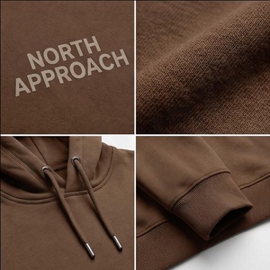 North Approach <b>Men's</b> Hooded Sweatshirt Brown Cotton Fleece Casual Regular Fit Autumn Wear - Product Image 4