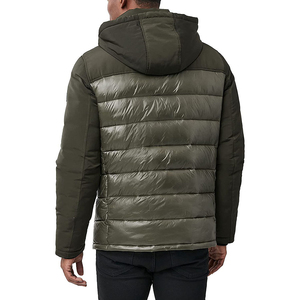 Chaqueta Acolchada para Hombre con Bloques de Color, Cuello Alto, Cierre de Cremallera, Cortavientos, Abrigo de Invierno Casual Grueso con Relleno de Poliéster - Product Image 5