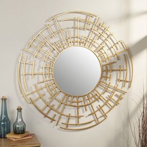 Modern Round Metal Wall <b>Mirror</b> Decorative Framed Design - Product Image 1