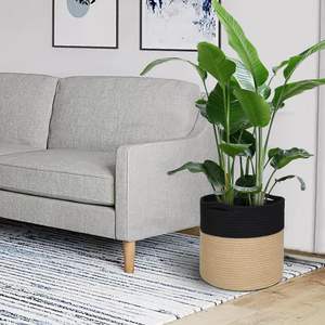 Panier de jardinage artisanal en jute, couvre-pots en corde tressée durable pour plantes succulentes, acceptation des commandes d'exportation et en gros - Product Image 1