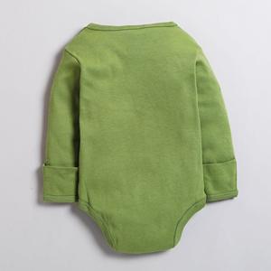 Combinaison à manches longues Polka Tots avec mitaines pliées 100% coton super doux vert crocodile - Product Image 2