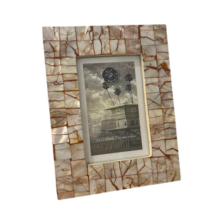 Luxury Premium Eco-Friendly Wood Mother Of Pearl Inlay Picture <b>Frame</b> Elegant <b>White</b> Shell Photo <b>Frame</b> for Living Room Table Decor - Product Image 6