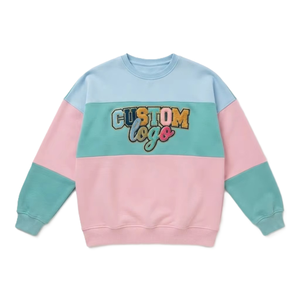 Heavyweight Color <b>Blocked</b> Embroidery Logo Sweatshirt Custom Knitted Cotton USA Fit Branding Loose Fit Clothing Women's Hoodies - Product Image 6