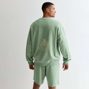 Ensemble pull-over oversize à manches longues pour homme, sweat-shirt et short à col rond avec logo personnalisé, tenues 2 pièces pour homme - Product Image 3