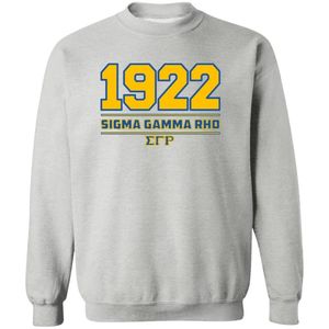 เสื้อสเวตเชิ้ตคอกลมพิมพ์ลาย Sigma Gamma Rho สีเทา สำหรับผู้หญิง ลายตัวอักษรสมาคมนักศึกษากรีก ผ้าฟลีซ สวมหัว แบบลำลอง สั่งทำได้ สำหรับวิทยาลัย - Product Image 1