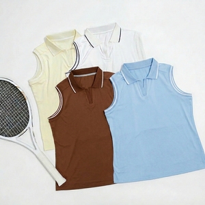 New Collar tennis suit <b>Sleeveless</b> Women's <b>Golf</b> Polo Shirt Outdoor Quick Dry Tennis <b>Golf</b> Athletic Shirts Women <b>Golf</b> Polo Shirts - Product Image 6