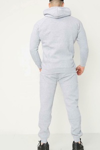 Men's Blue Full-<b>Zip</b> <b>Hooded</b> Tracksuit with Orange Stripes Breathable Sporty Design Regular Fit Side Pockets Winter Wear - Product Image 5