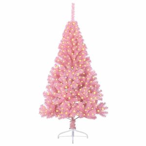 Sapin de Noël artificiel rose en PVC de 70,9 pouces pré-éclairé avec 300 LED - Product Image 3