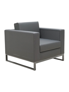 Sofá Moderno de Una Plaza con Brazos Cuadrados, Respaldo Ajustado, Tapizado en Tela, Relleno de Espuma, Patas de Metal, Reclinable, Mueble para Sala de Estar - Product Image 4