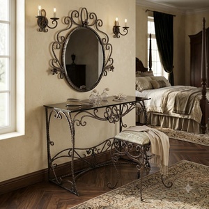 Tocador Victoriano de Hierro Forjado a Mano, Estilo Vintage, Escritorio de Metal Personalizado para Sala de Estar, Muebles KHP - Product Image 3