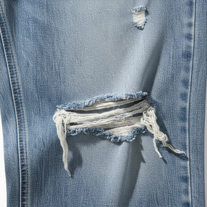 Customized Wholesale New Ripped Pants High Waist Ripped Straight Leg Denim <b>Jeans</b> Distressed Wash Cotton Casual Style <b>Button</b> <b>Fly</b> - Product Image 6