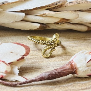 Nouvelle Arrivée Bague Serpent Bohème en Laiton pour Femme, Finition Laiton Antique, Bijou Serpent Punk Tendance, Vente en Gros/OEM/ODM - Product Image 3