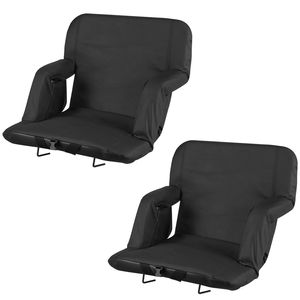 Sedia da Stadio Regolabile a 6 Angolazioni, Larga 2,9 Piedi, con Cuscino Imbottito da 2,9 Piedi, Braccioli e Supporto Lombare per Uso Sportivo e in Spiaggia - Product Image 1