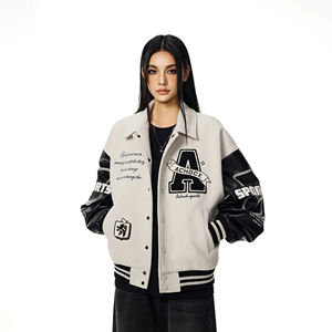 Chaqueta Varsity Vintage Personalizada para Hombre, Color y Logotipo Personalizados, Impermeable, Resistente al Viento, Transpirable, de Lana, Estilo Urbano, Informal, para Invierno - Product Image 2