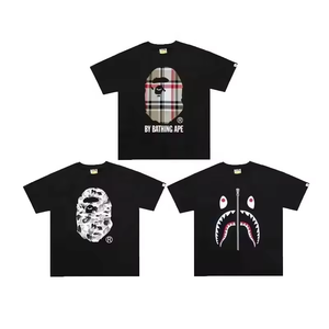 Camiseta de Alta Calidad para Hombre, Corte Regular, Cuello Redondo, Manga Corta, 100% Algodón Tejido, 280 Gramos, con Estampado de Logotipo de Mono de Dibujos Animados - Product Image 5