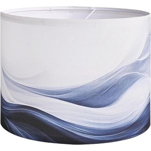 Paralumi per Lampade da Tavolo in Tessuto Blu 13x13x10 Pollici con Motivi di Onde e Oceani per un Tocco Nautico - Product Image 1