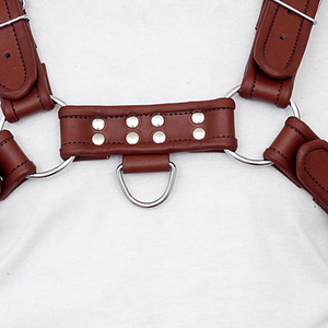 Factory Price Handmade Brown Heavy Duty Premium Cowhide Leather Adjustable Straps With Metal Buckles <b>Harness</b> Top For <b>Men</b> & Women - Product Image 5