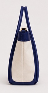 Sac fourre-tout Gravs Premium en toile marine et cuir pour femme – Grand sac à bandoulière élégant, de luxe, décontracté, pour le travail, OEM ODM, avec fermeture éclair, en polyester - Product Image 3
